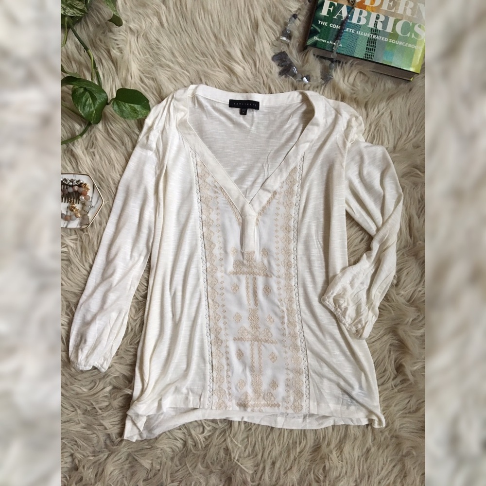Sanctuary Embroidered Bohemian Knit Top